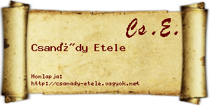 Csanády Etele névjegykártya