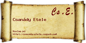 Csanády Etele névjegykártya