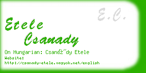 etele csanady business card